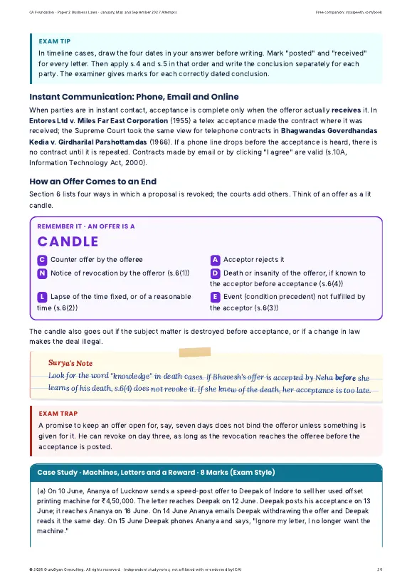 CA Foundation Paper 2 Business Laws Review Notes (2027 Attempts) sample page 3