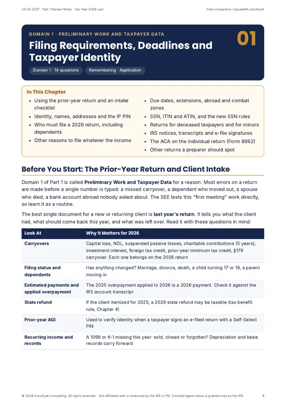 US EA 2027 Part 1 Individuals Review Notes sample page 2