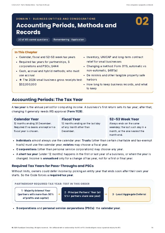 US EA 2027 Part 2 Businesses Review Notes sample page 2