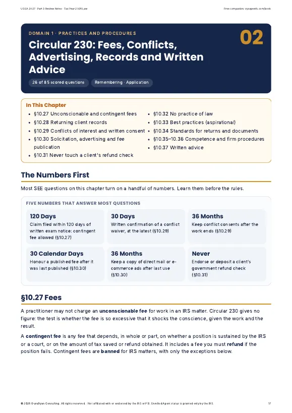 US EA 2027 Part 3 Representation Review Notes sample page 2