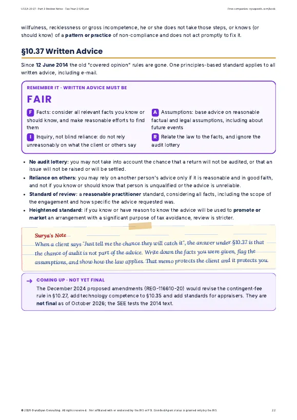 US EA 2027 Part 3 Representation Review Notes sample page 3