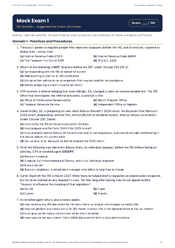 US EA 2027 Part 3 Representation Review Notes sample page 5