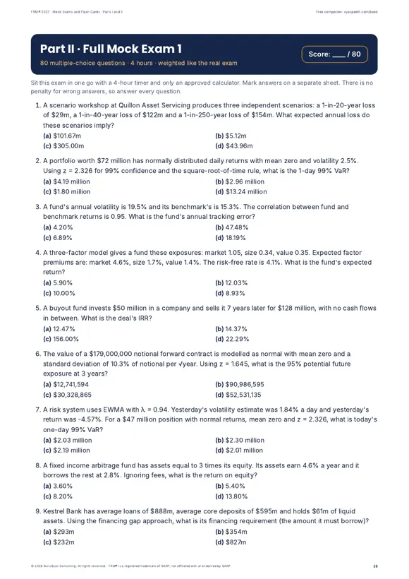 FRM® 2027 Mock Exams and Flash Cards sample page 2