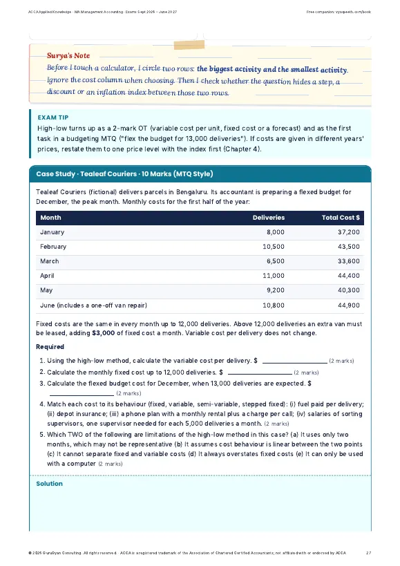 ACCA MA Management Accounting Review Notes sample page 3