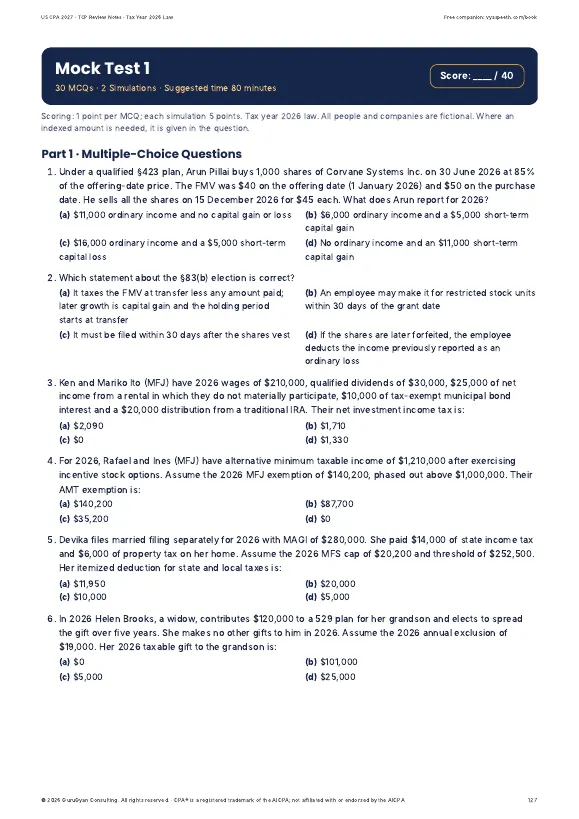 US CPA® 2027 TCP Review Notes sample page 5